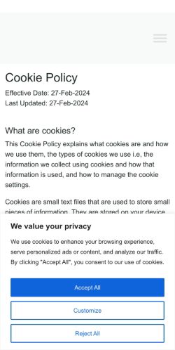 Mobile page screenshot