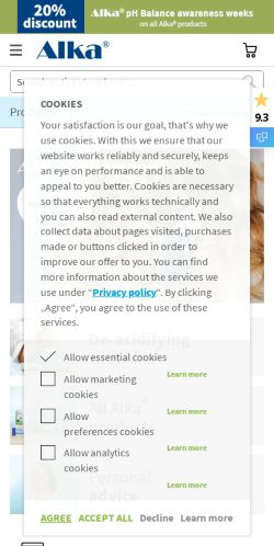 Mobile page screenshot