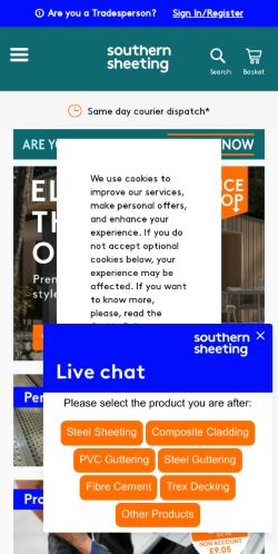 Mobile page screenshot