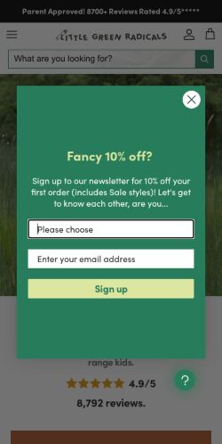 Mobile page screenshot