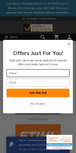 Mobile page screenshot
